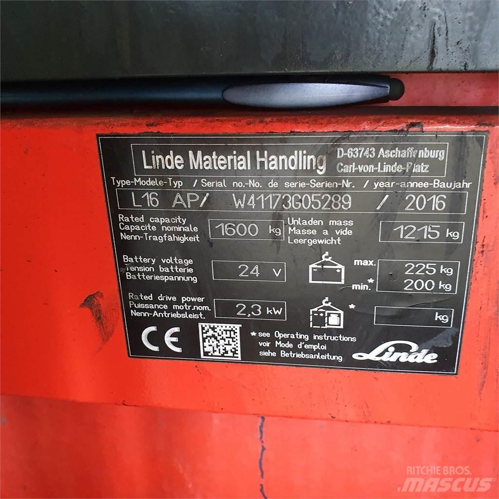 Linde L16AP Yaya kumandali istif makinasi
