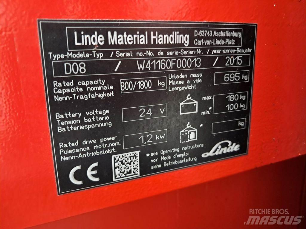 Linde D08 Yaya kumandali istif makinasi
