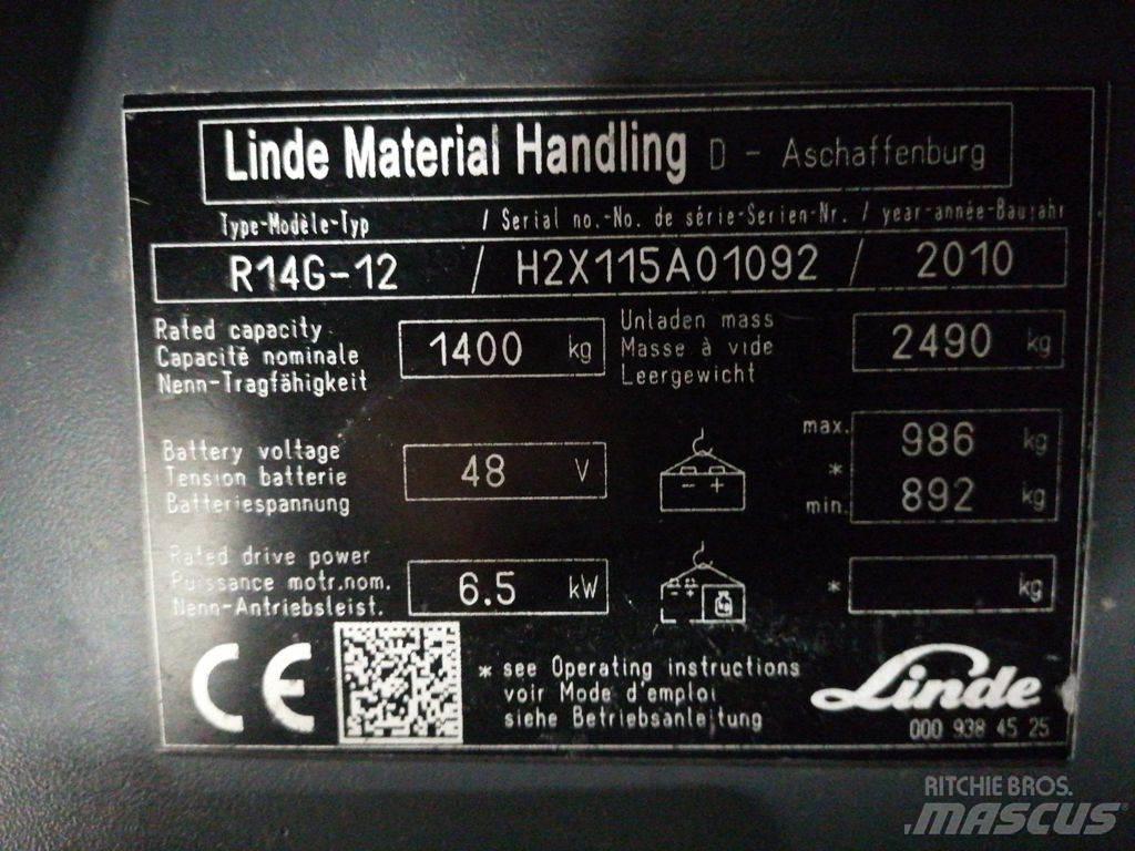 Linde R14G-12 Reach truck - depo içi istif araçları