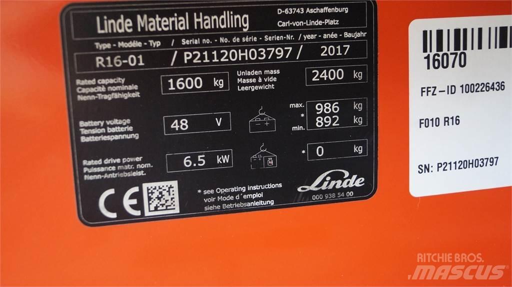 Linde R16 Reach truck - depo içi istif araçları