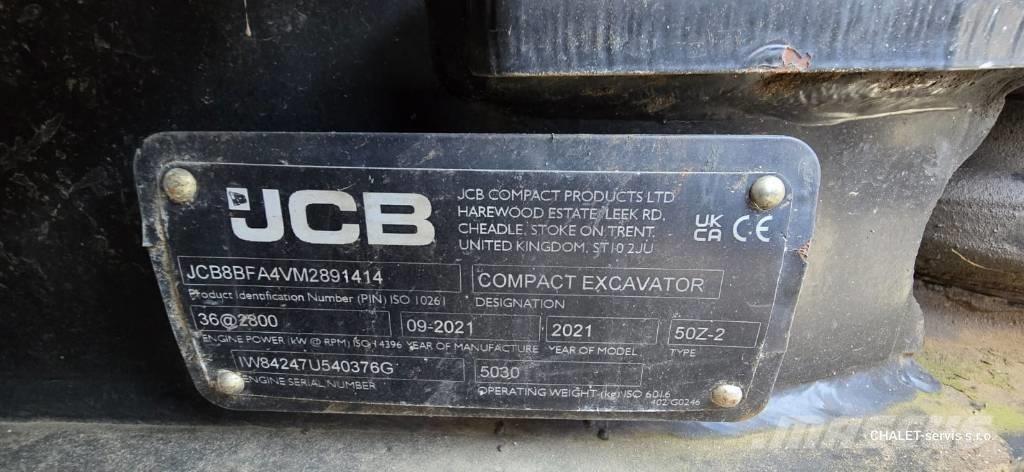 JCB 50 Z-2 Mini ekskavatörler, 7 tona dek