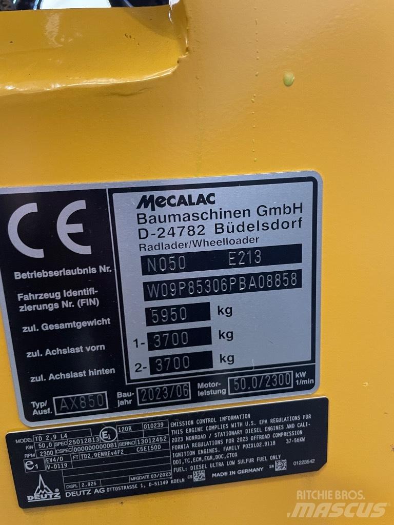 Mecalac AX 850 Tekerlekli yükleyiciler