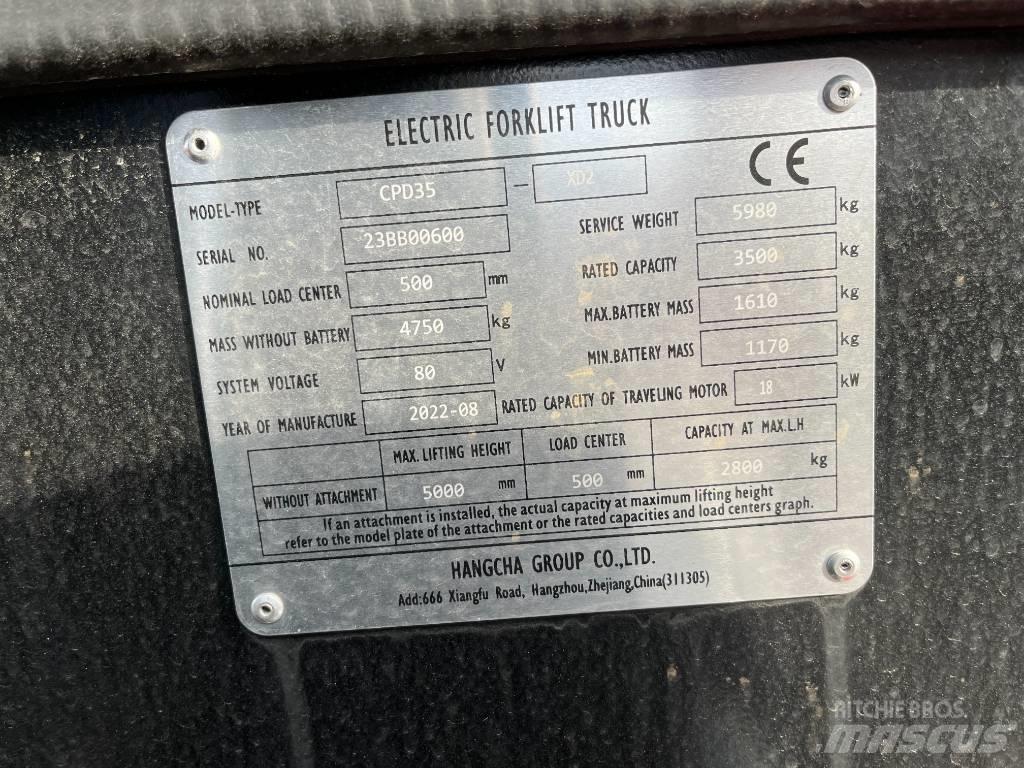 Hangcha CPD35-XD2 Elektrikli forkliftler
