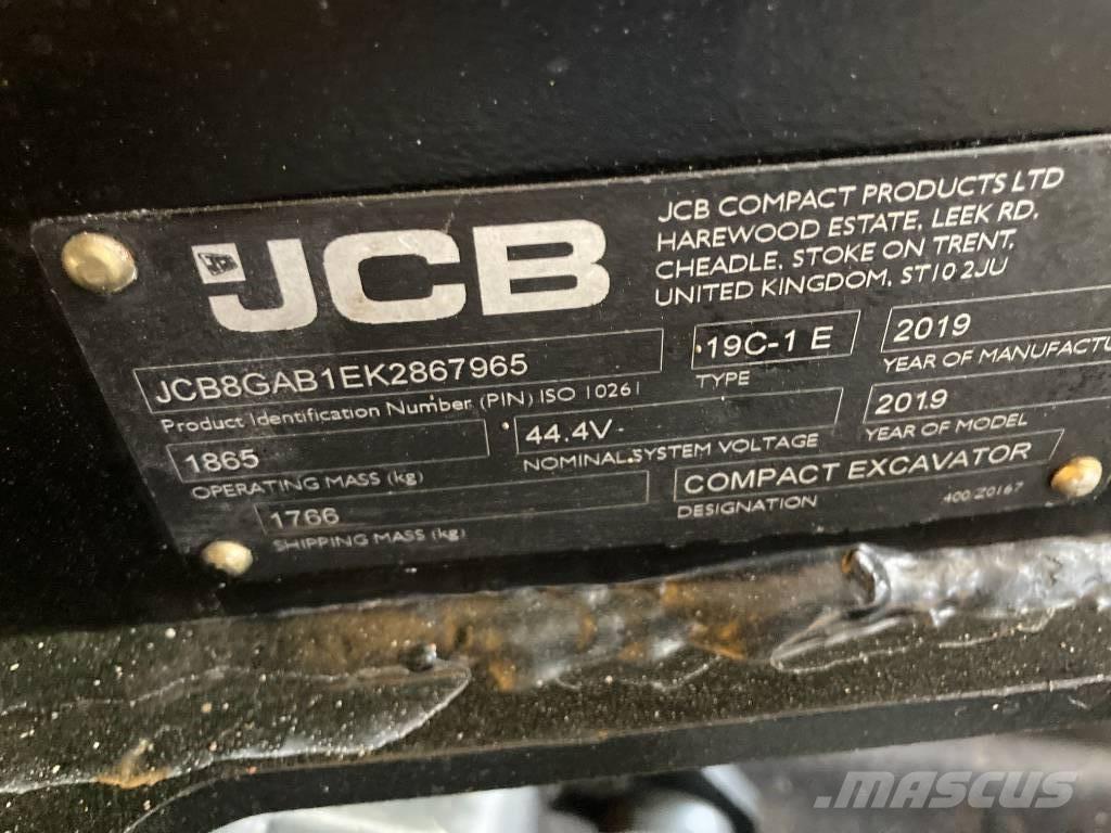 JCB 19 C-IE Mini ekskavatörler, 7 tona dek
