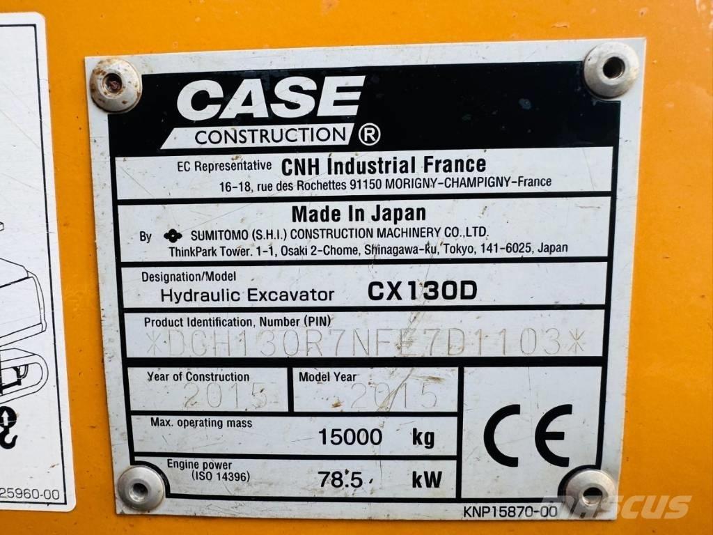 CASE CX 130 D Paletli ekskavatörler