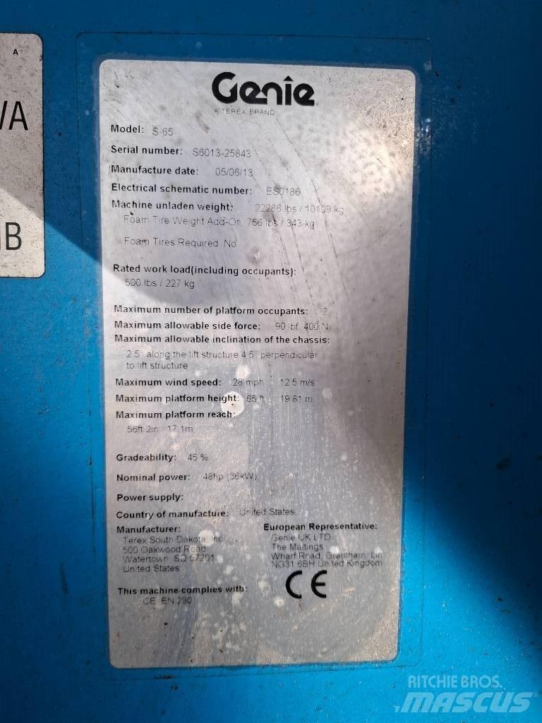 Genie S-65 Teleskopik personel platformları