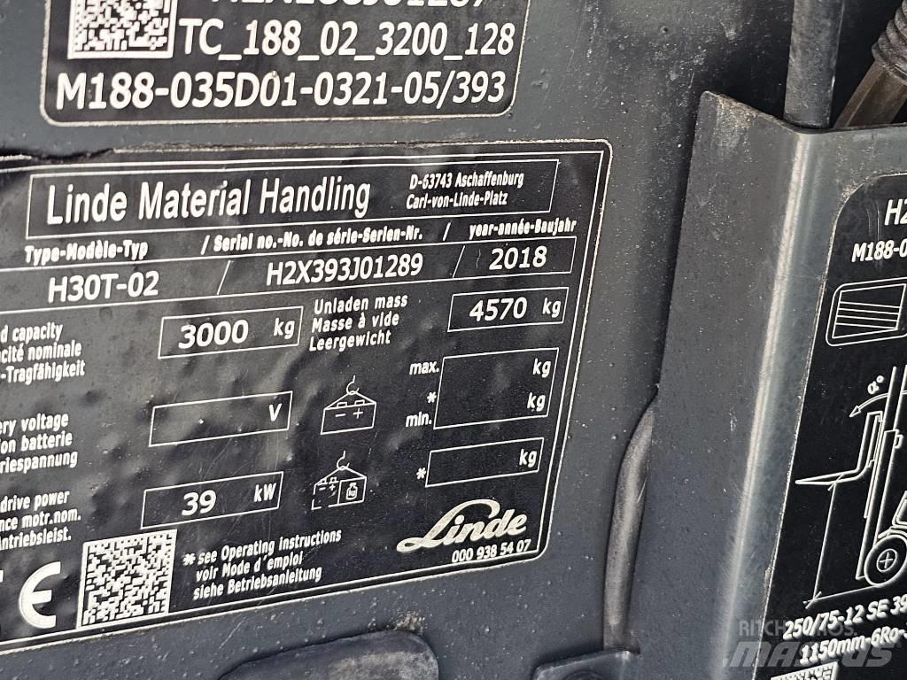 Linde H30T-02 LPG'li forkliftler