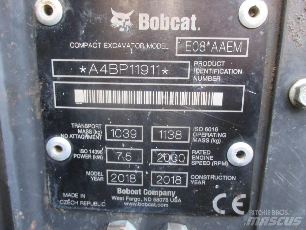 Bobcat E 08 Mini ekskavatörler, 7 tona dek