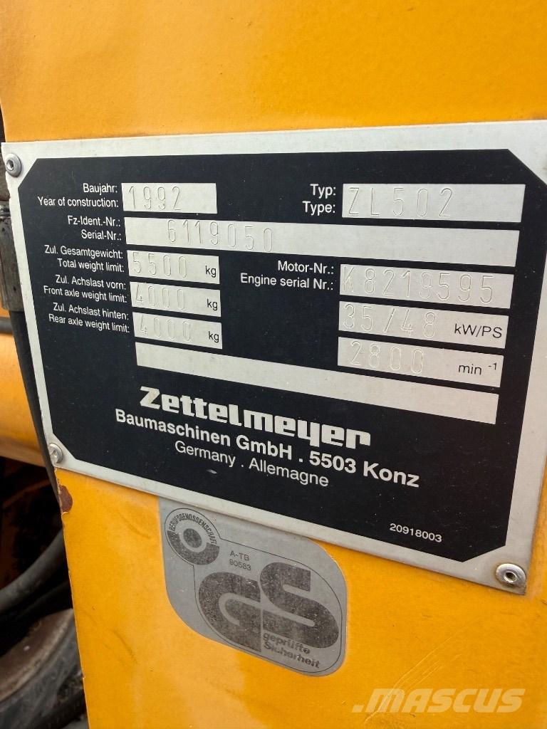 Zettelmeyer ZL 502 Tekerlekli yükleyiciler