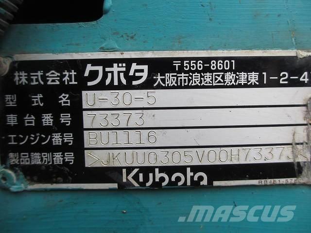 Kubota U 30-5 Mini ekskavatörler, 7 tona dek