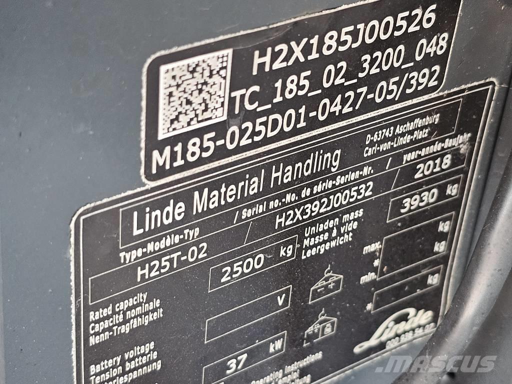 Linde H25T-02 LPG'li forkliftler