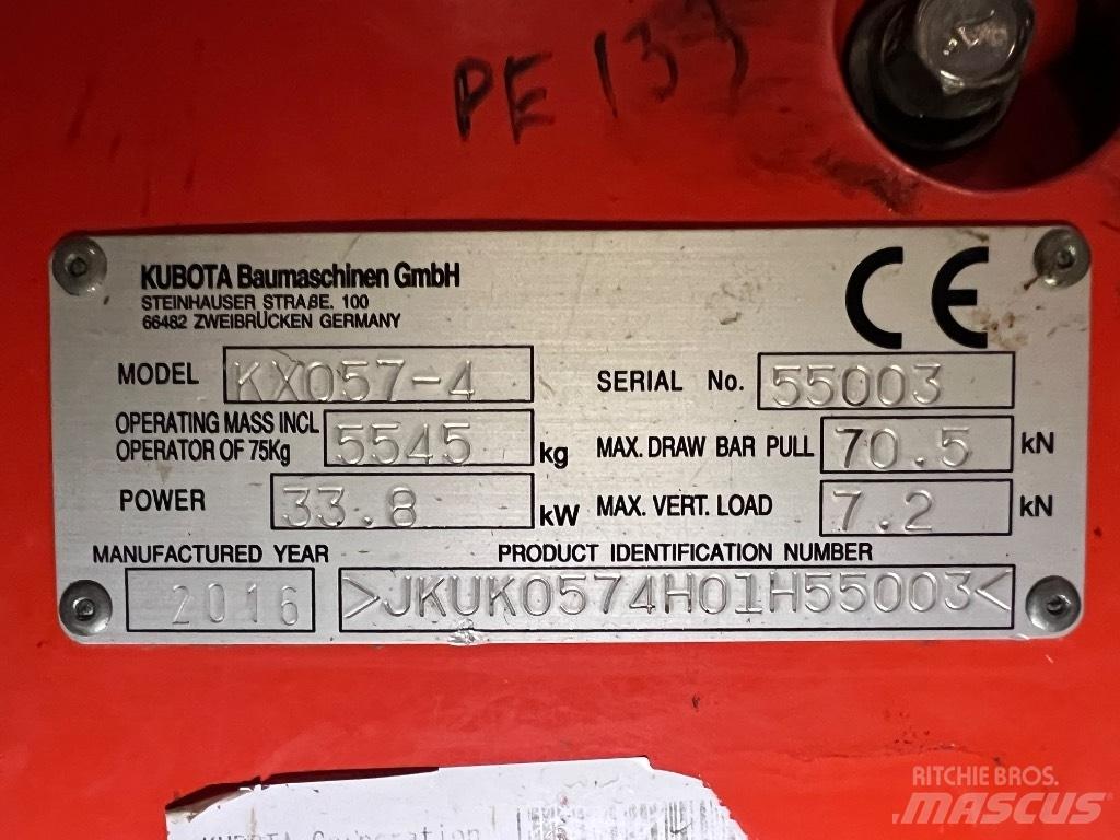 Kubota KX057 Mini ekskavatörler, 7 tona dek
