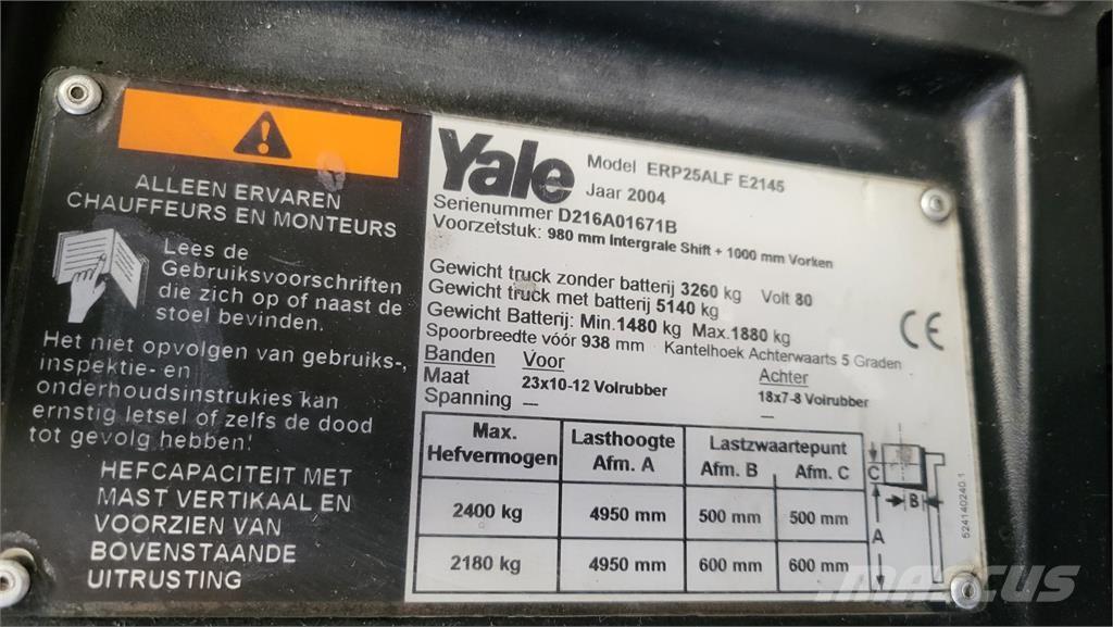 Yale ERP25ALF Elektrikli forkliftler
