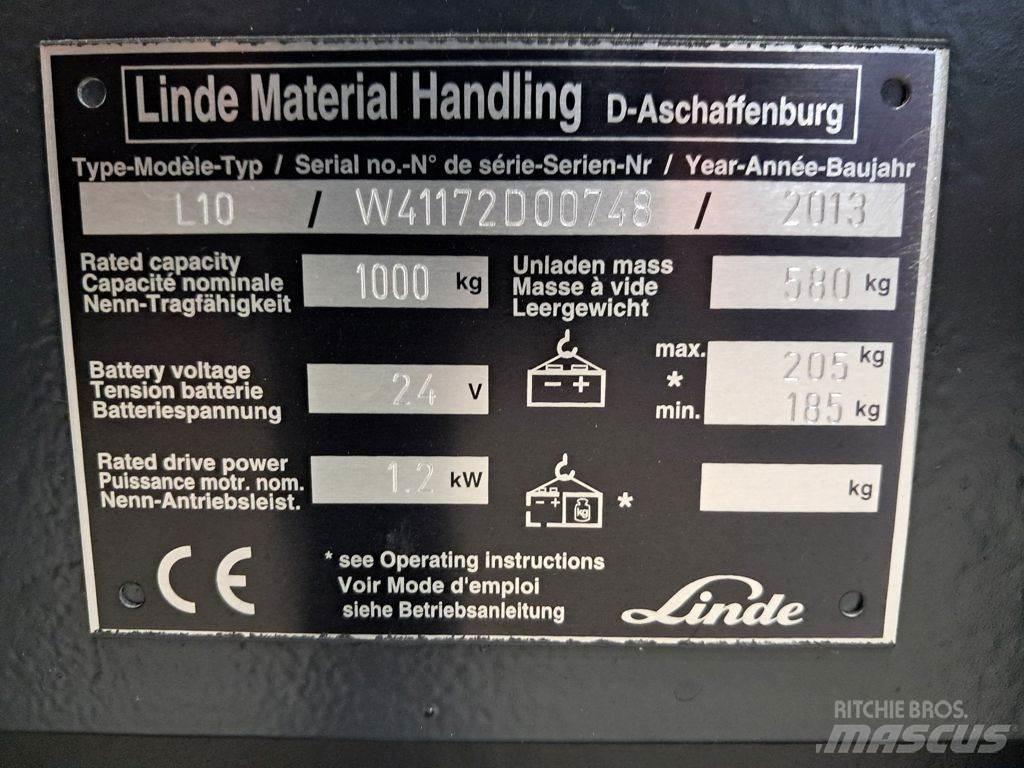 Linde L10 Yaya kumandali istif makinasi