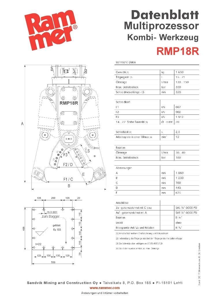 Rammer RMP18R Kesici kafalar
