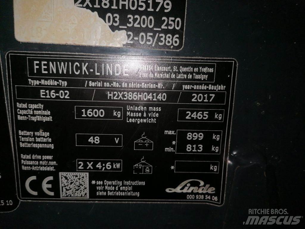 Linde E16-02 Elektrikli forkliftler