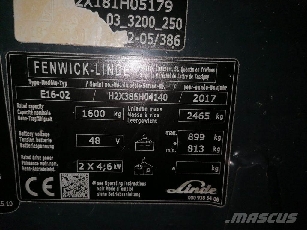 Linde E16-02 Elektrikli forkliftler