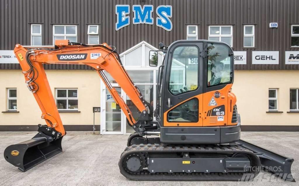 Doosan DX 63-3 Mini ekskavatörler, 7 tona dek