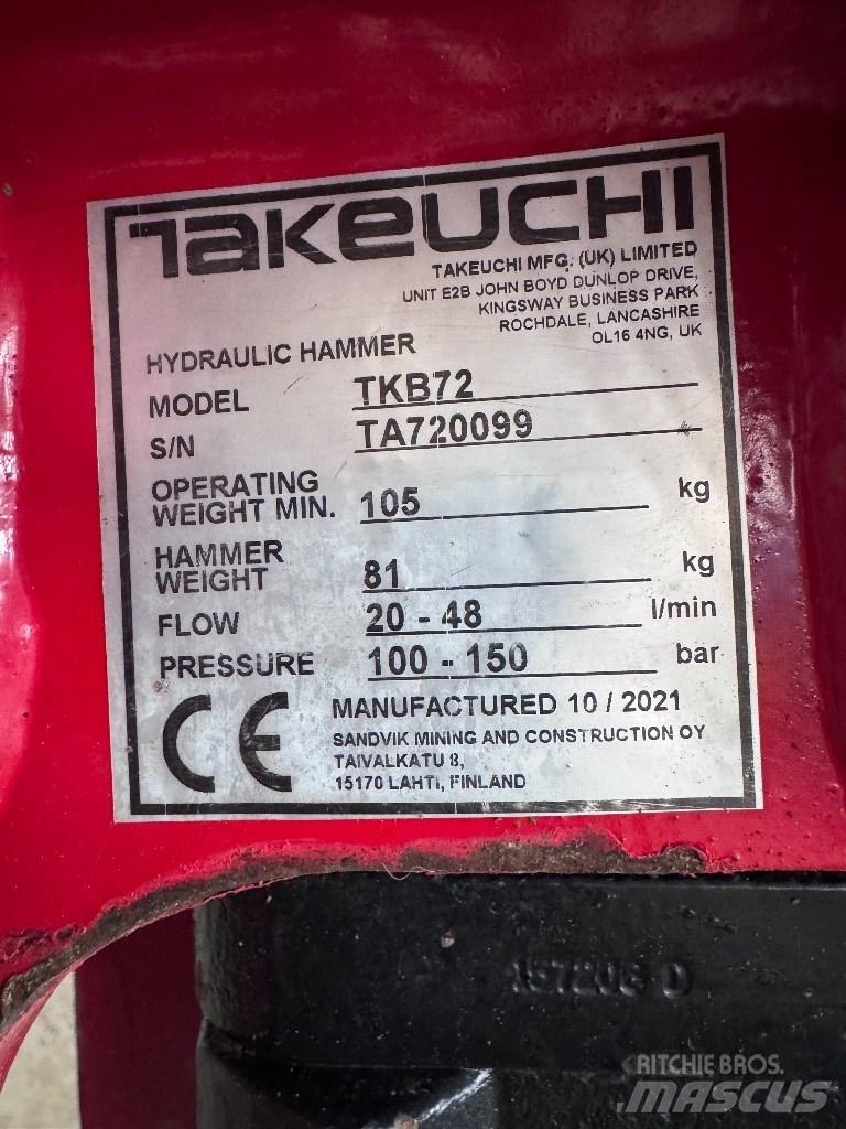 Takeuchi TB 219 Mini ekskavatörler, 7 tona dek