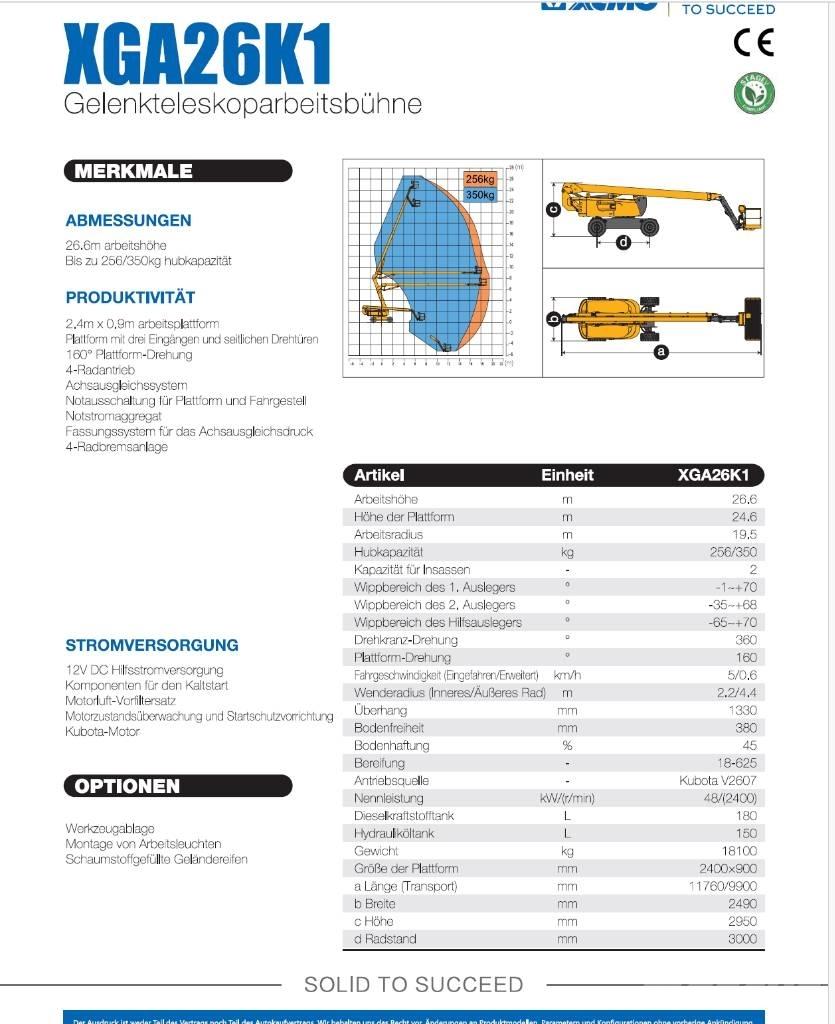 XCMG XGA26K1 Körüklü personel platformları