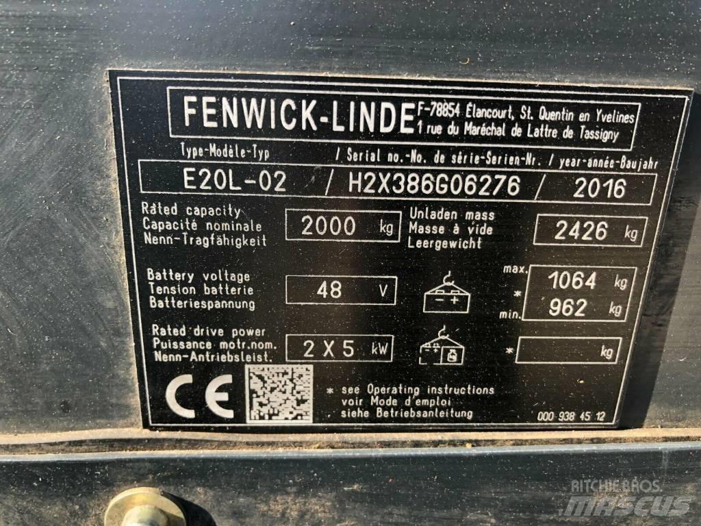 Linde E 20 L-02 Elektrikli forkliftler