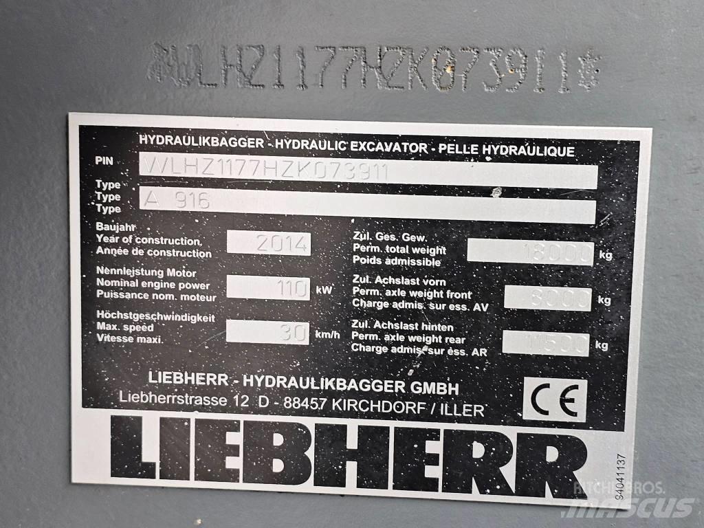 Liebherr A 916 Lastik tekerli ekskavatörler