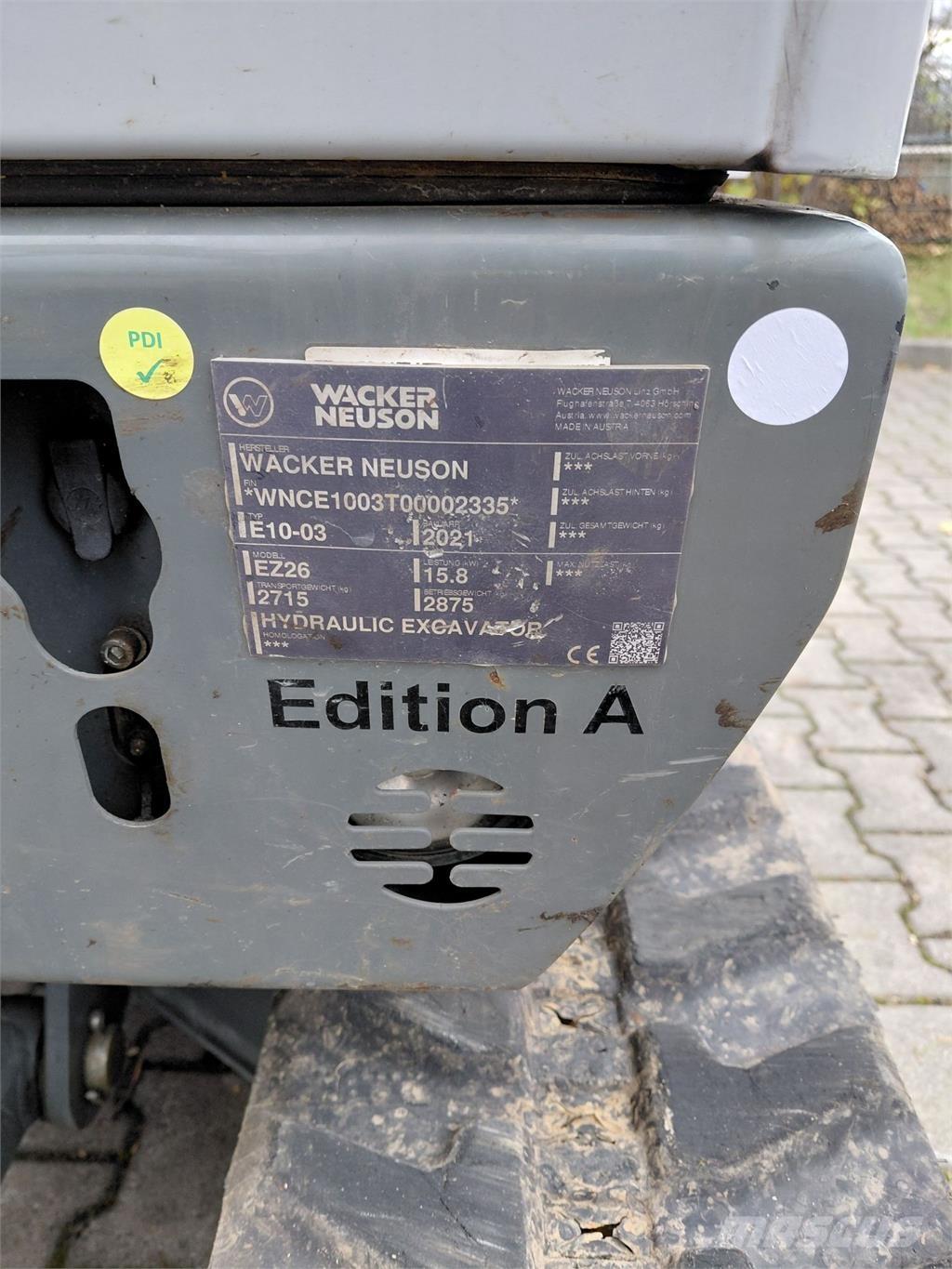 Wacker Neuson EZ26 Paletli ekskavatörler