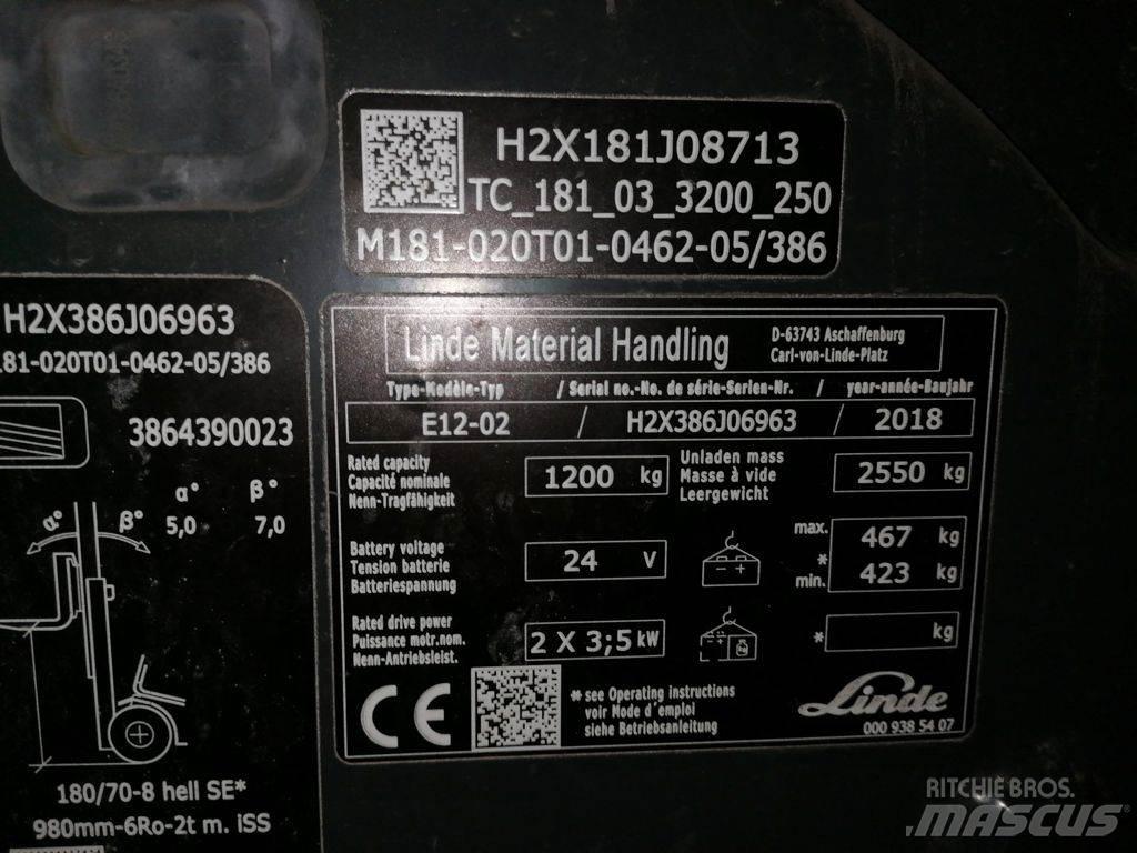 Linde E12-02 Elektrikli forkliftler