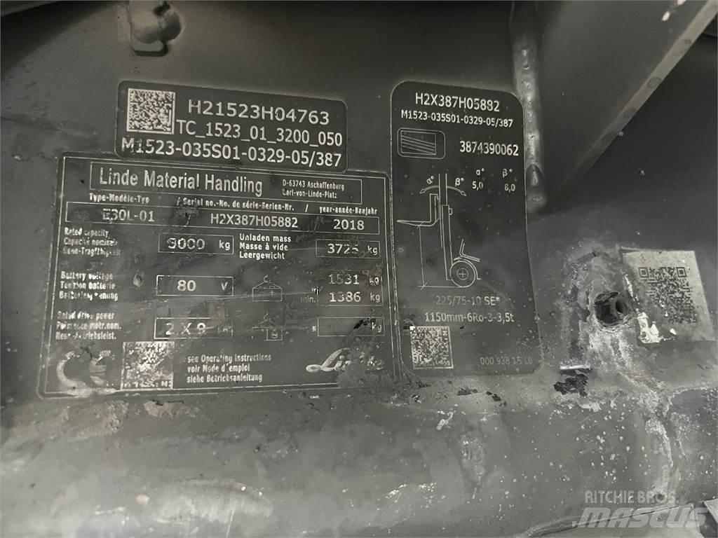 Linde E30L-01 Elektrikli forkliftler