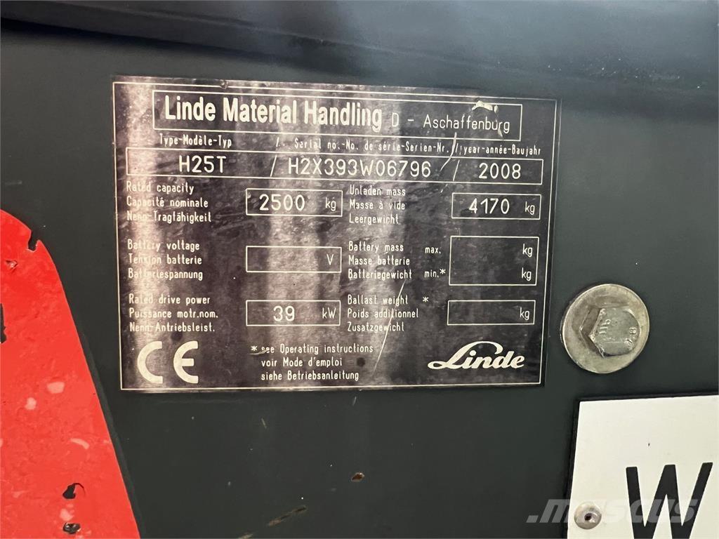 Linde H25T LPG'li forkliftler