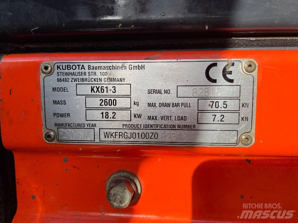 Kubota KX 61-3 Mini ekskavatörler, 7 tona dek