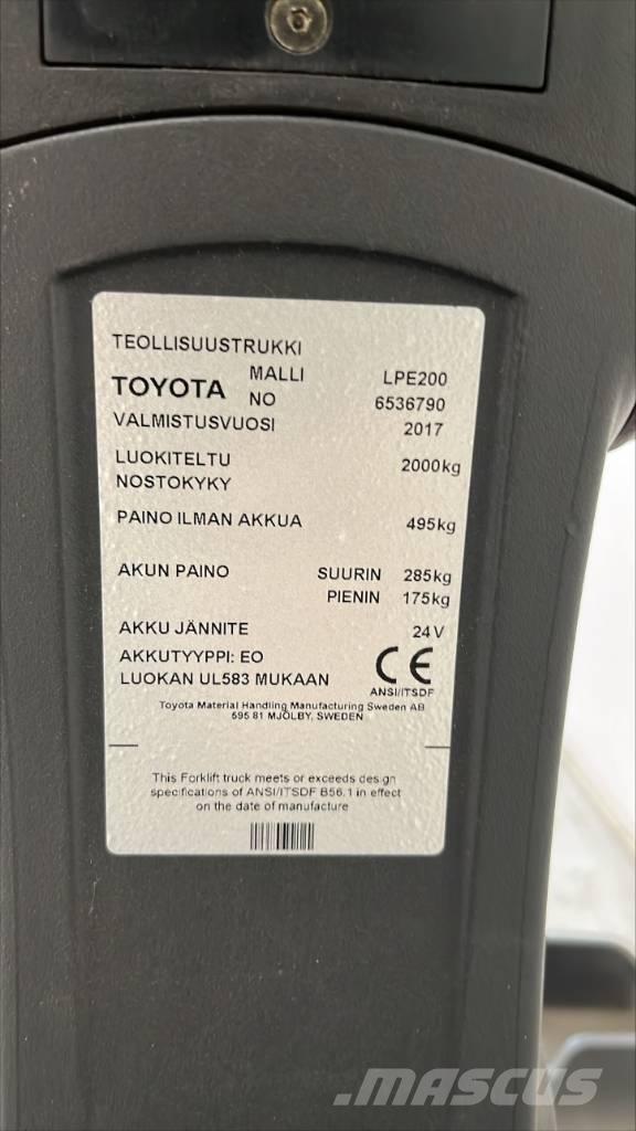 Toyota BT LPE 200 Düsük seviye platformu