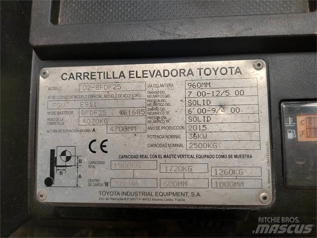 Toyota 02 8FDF25 Dizel forkliftler