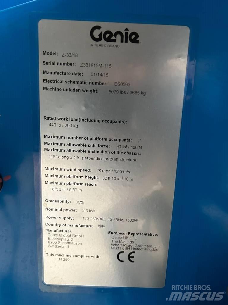 Genie Z 33/18 Körüklü personel platformları