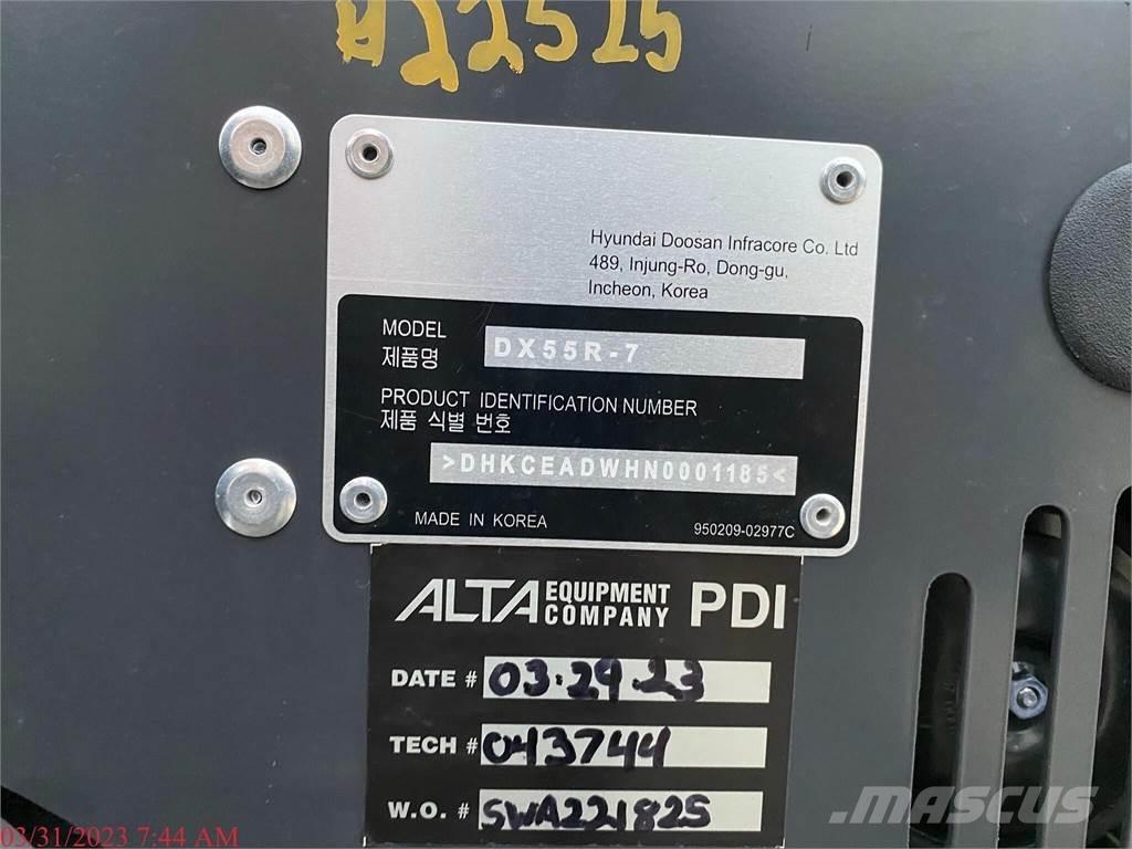 Develon DX55R-7 Mini ekskavatörler, 7 tona dek