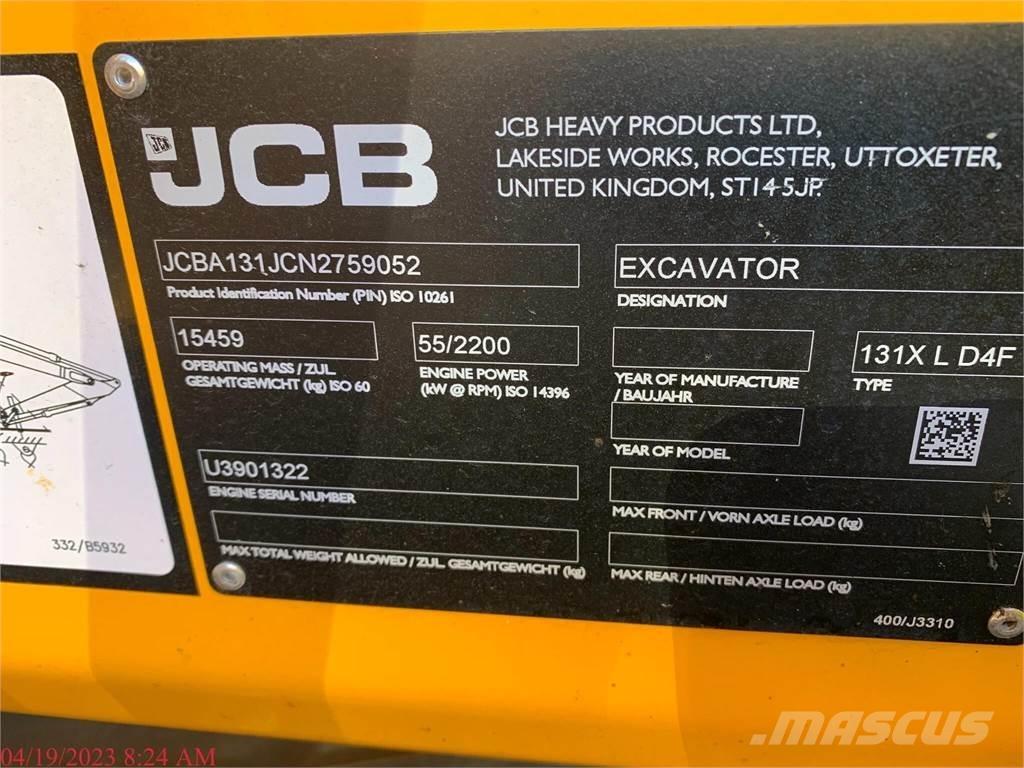 JCB 131X LC Paletli ekskavatörler