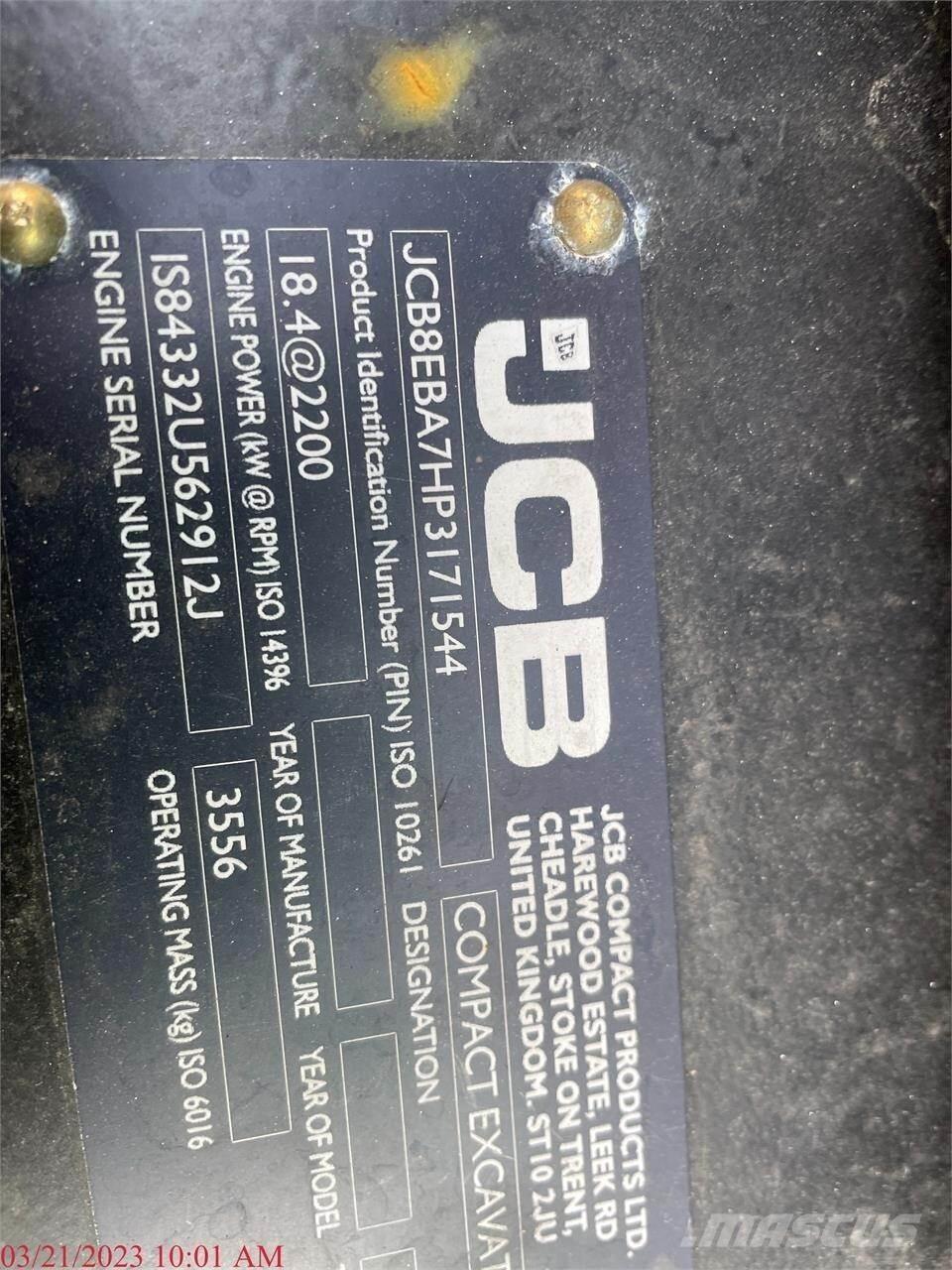 JCB 35Z-1 Mini ekskavatörler, 7 tona dek