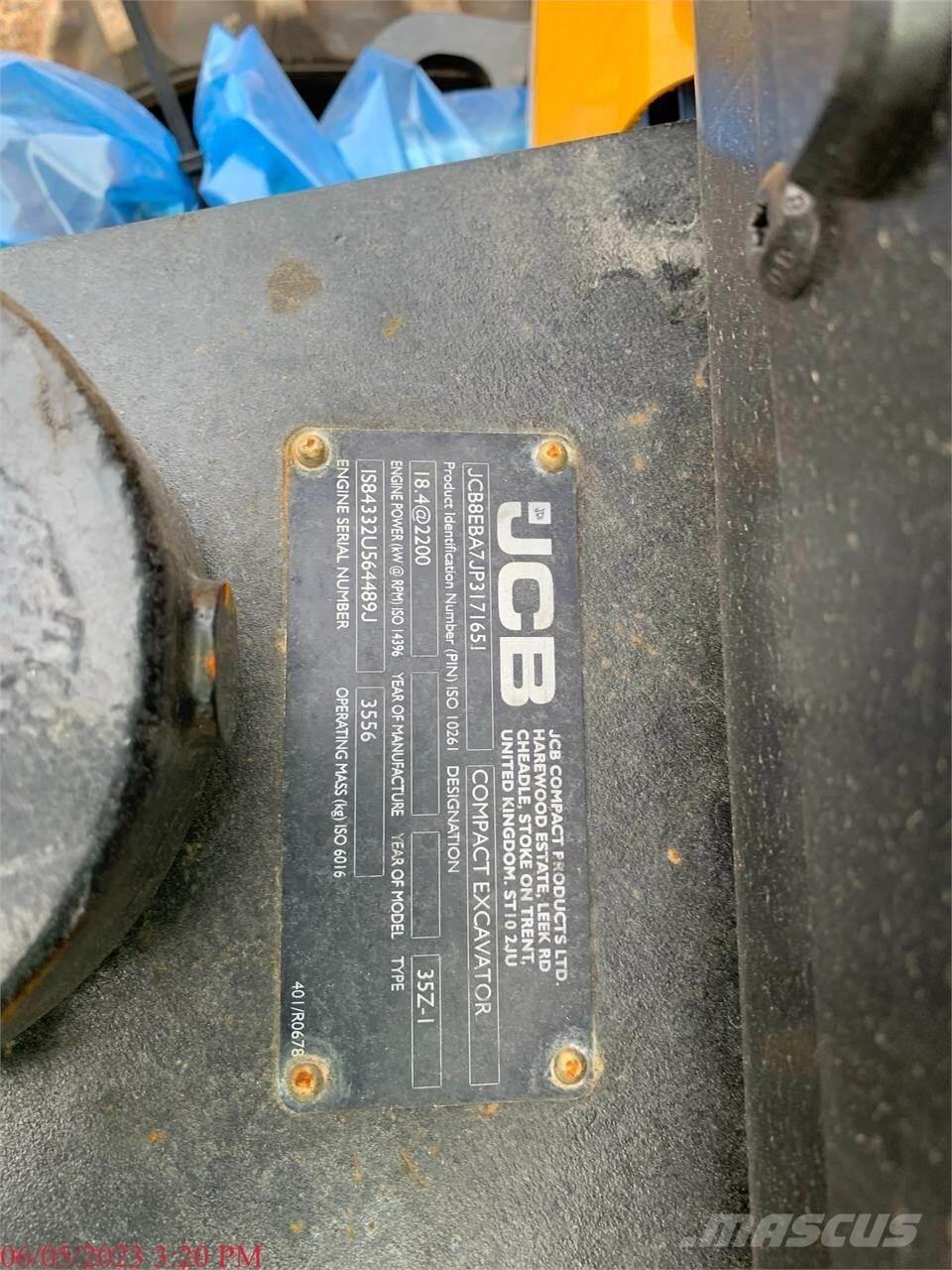 JCB 35Z-1 Mini ekskavatörler, 7 tona dek