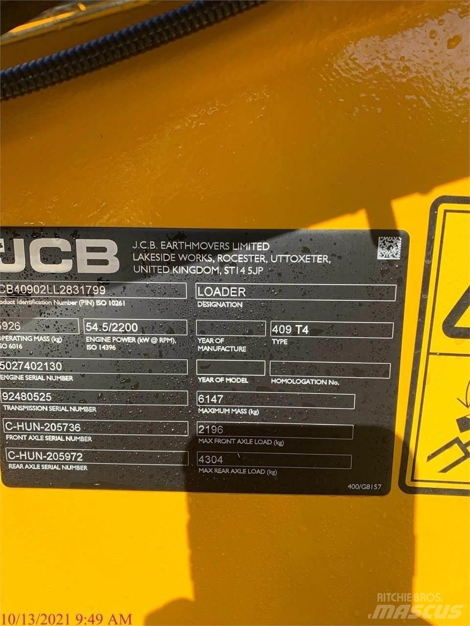 JCB 409 Tekerlekli yükleyiciler