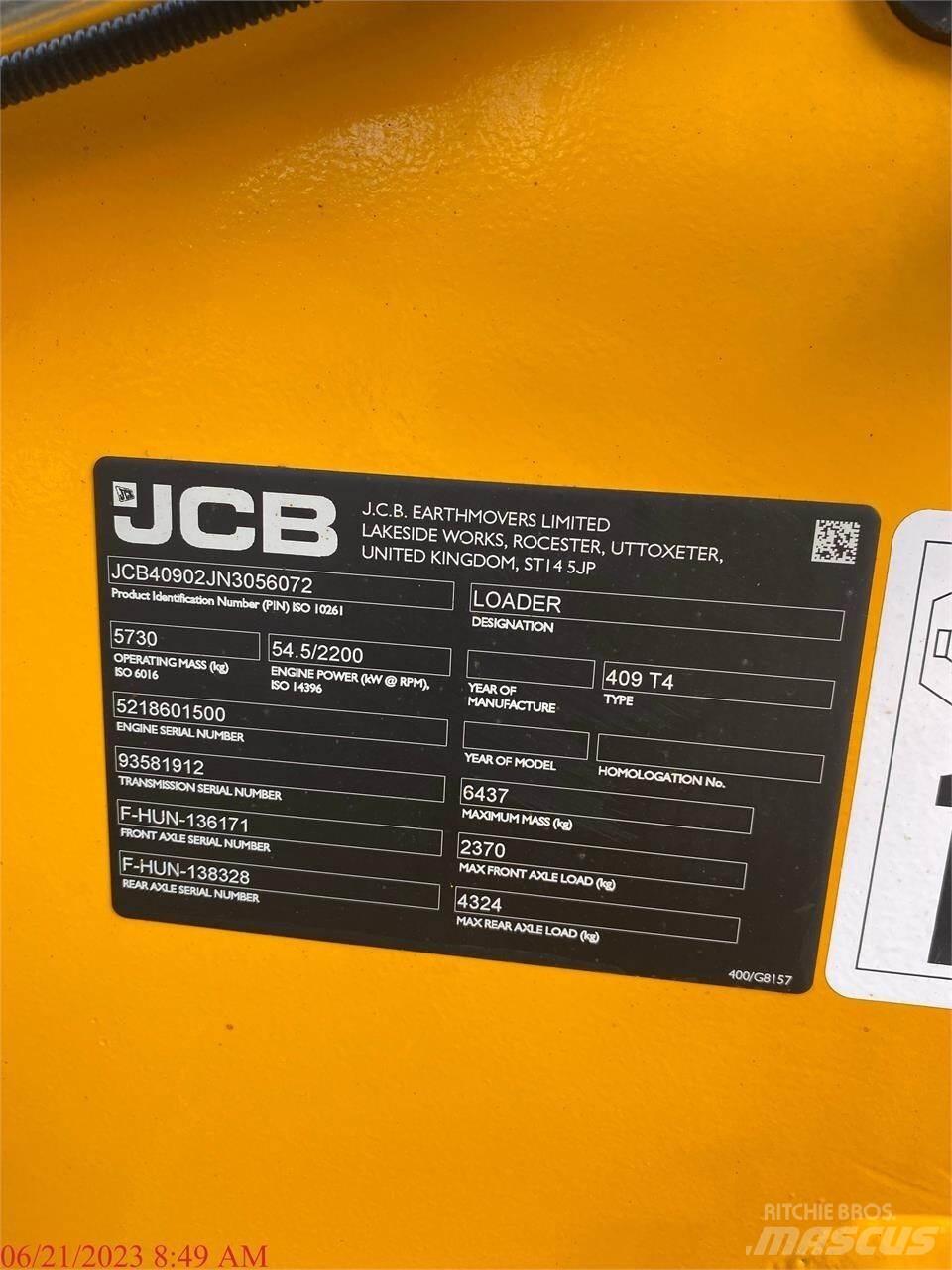 JCB 409 Tekerlekli yükleyiciler