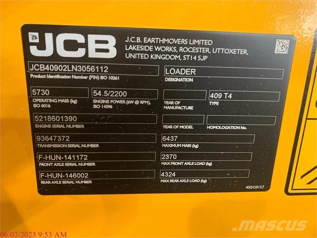 JCB 409 Tekerlekli yükleyiciler