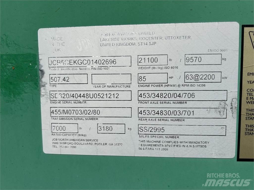 JCB 507-42 Teleskopik yükleyiciler