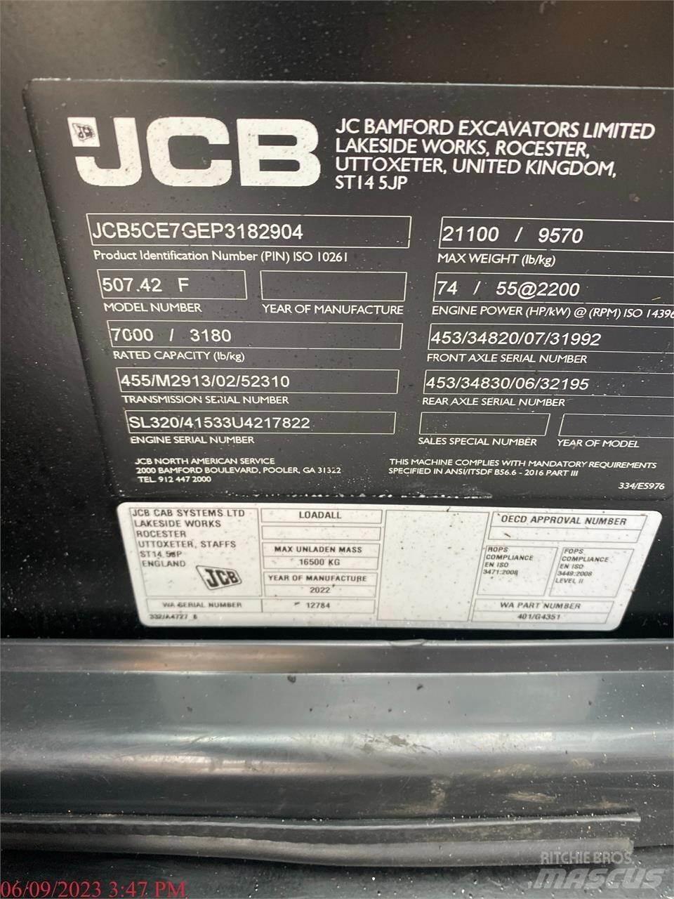 JCB 507-42 Teleskopik yükleyiciler