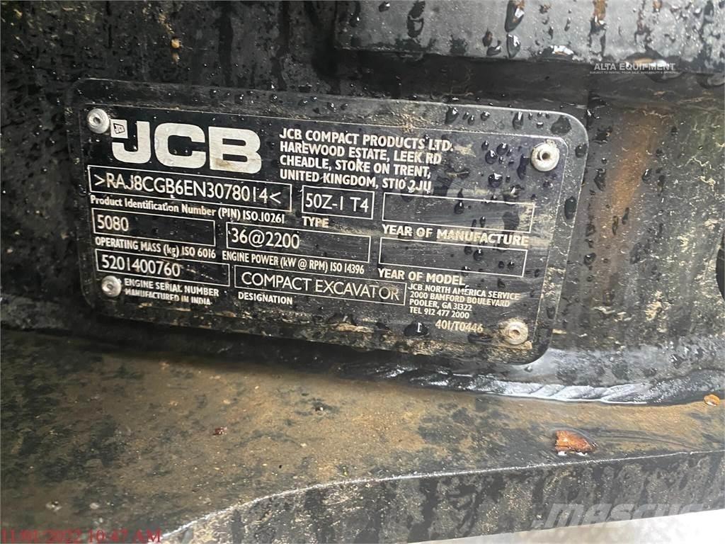 JCB 50Z-1 Mini ekskavatörler, 7 tona dek