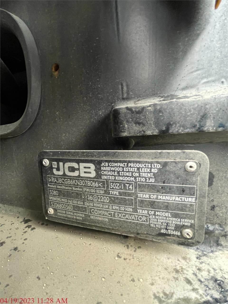 JCB 50Z-1 Mini ekskavatörler, 7 tona dek