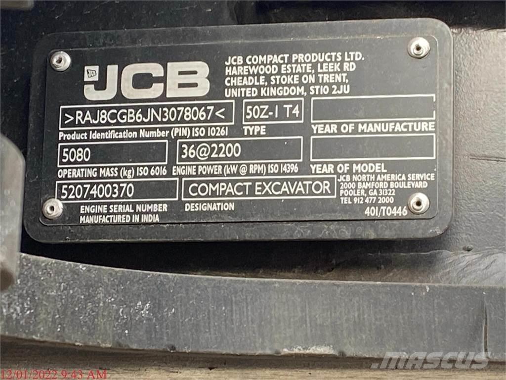 JCB 50Z-1 Mini ekskavatörler, 7 tona dek