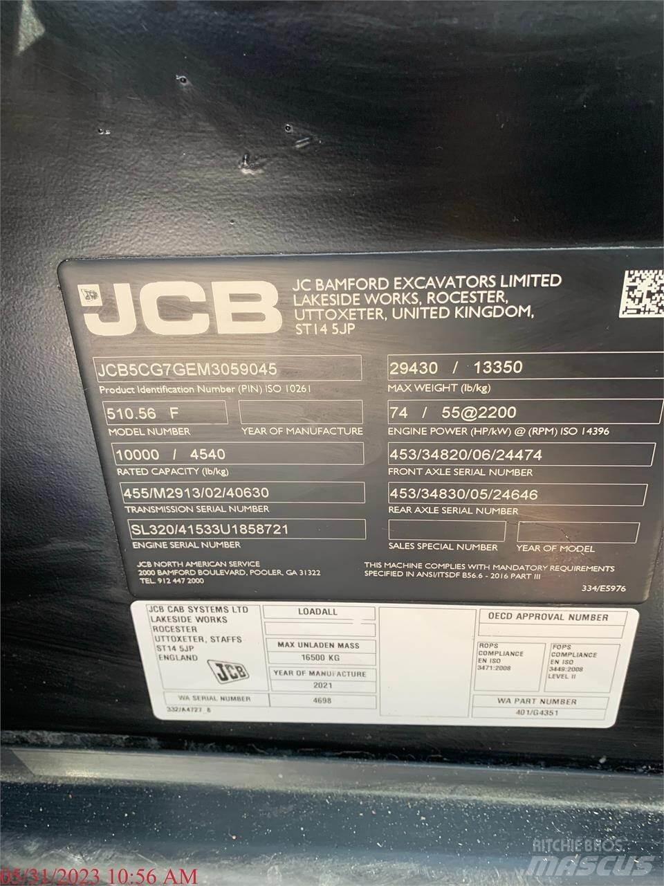 JCB 510-56 Teleskopik yükleyiciler