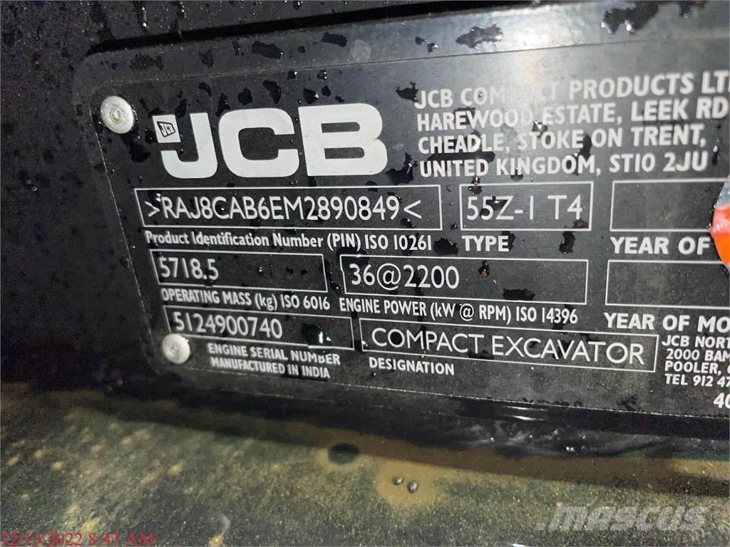 JCB 55Z-1 Mini ekskavatörler, 7 tona dek