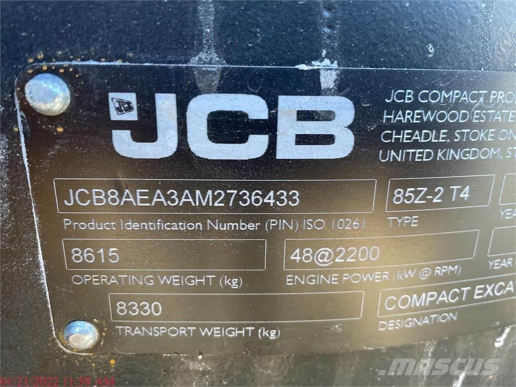 JCB 85Z-2 Paletli ekskavatörler