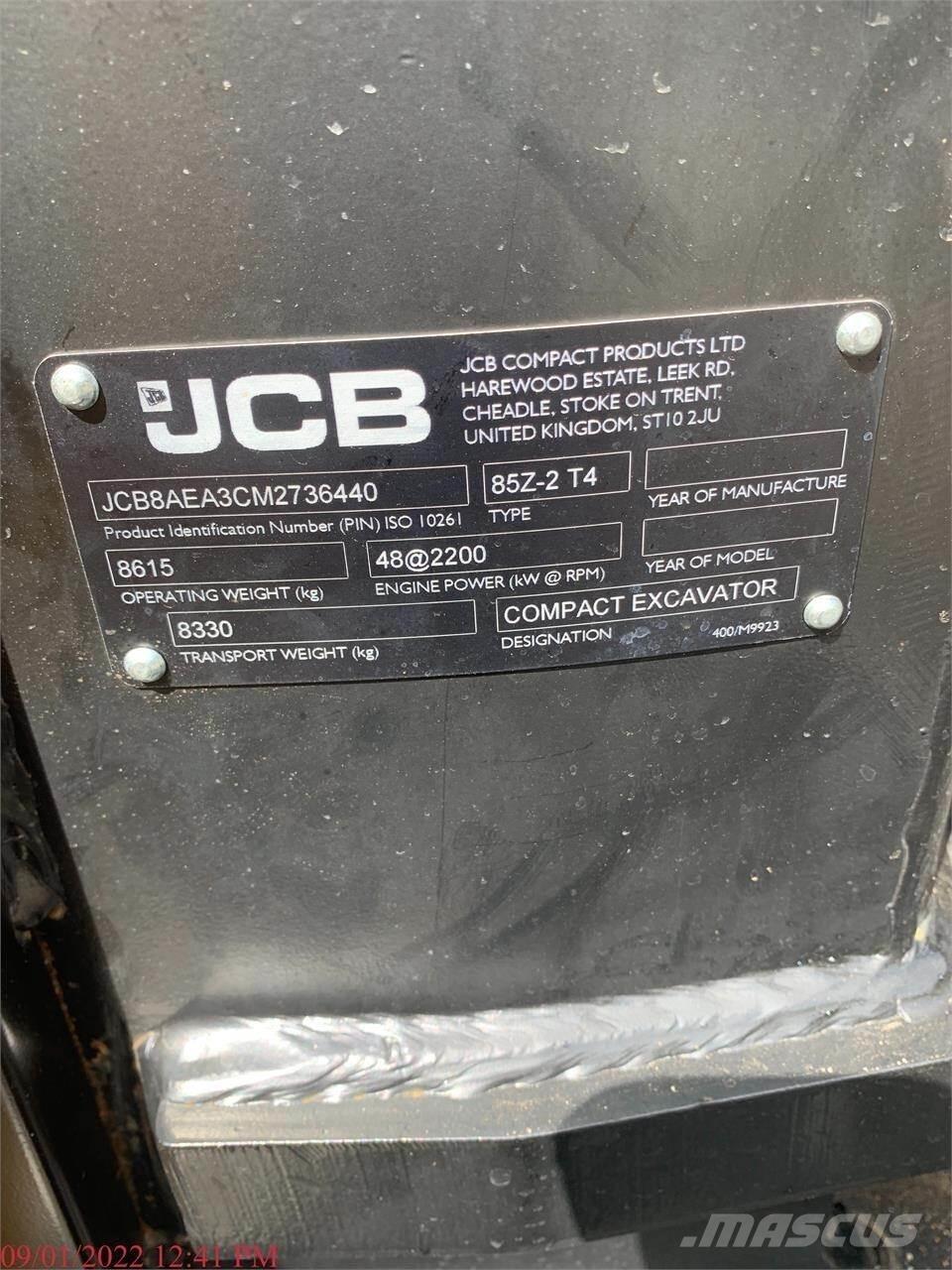 JCB 85Z-2 Paletli ekskavatörler